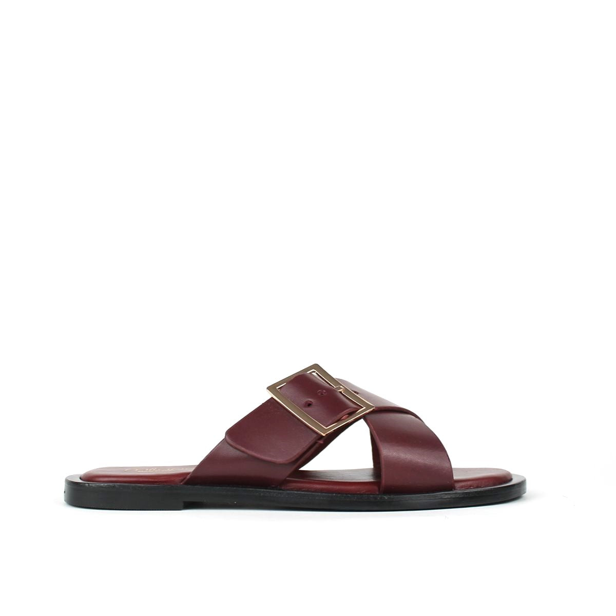 RAHA-LEATHER SANDAL-BURGUNDY