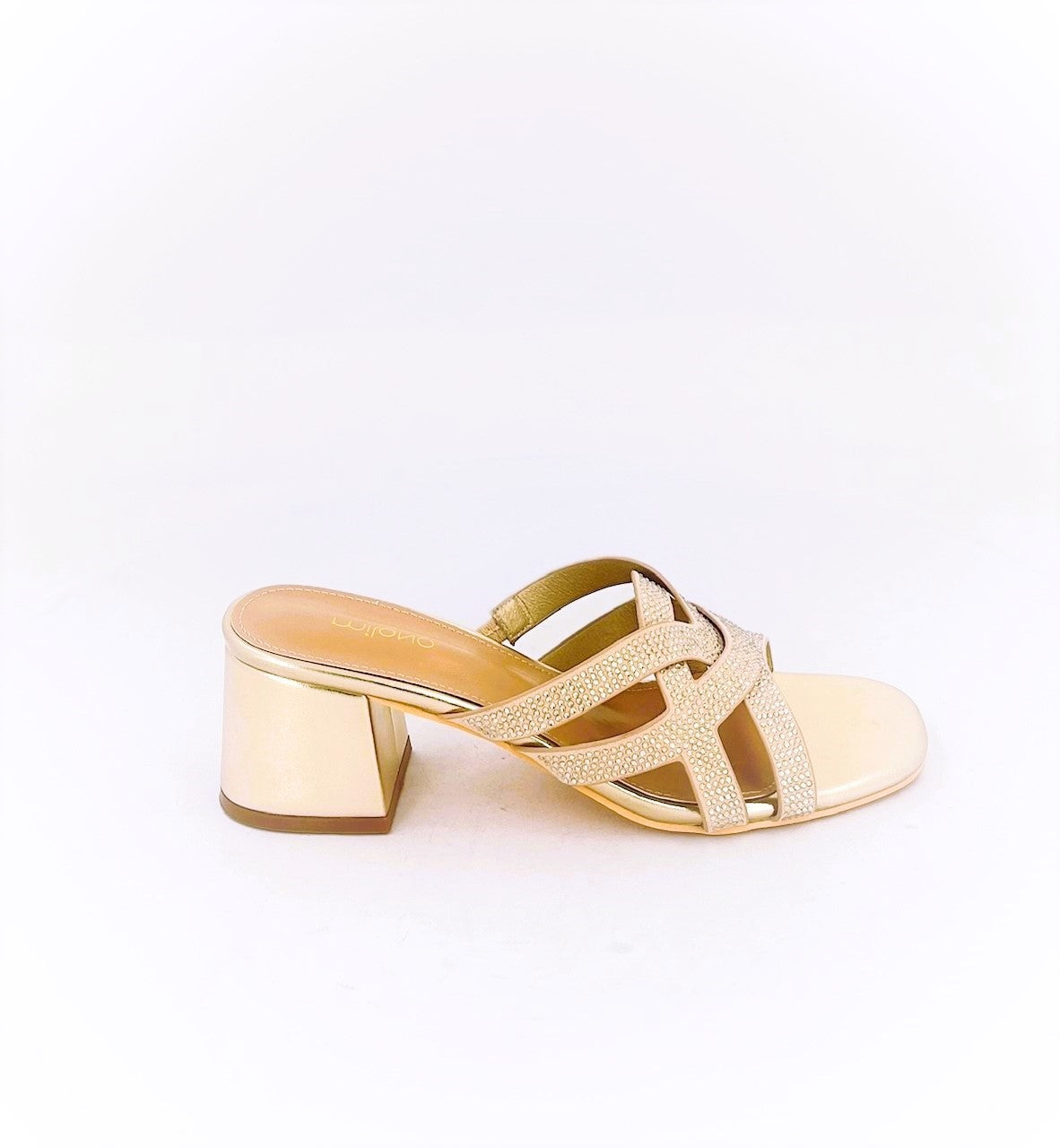 MARYAN SHIMMER-Slides-Heels-GOLD