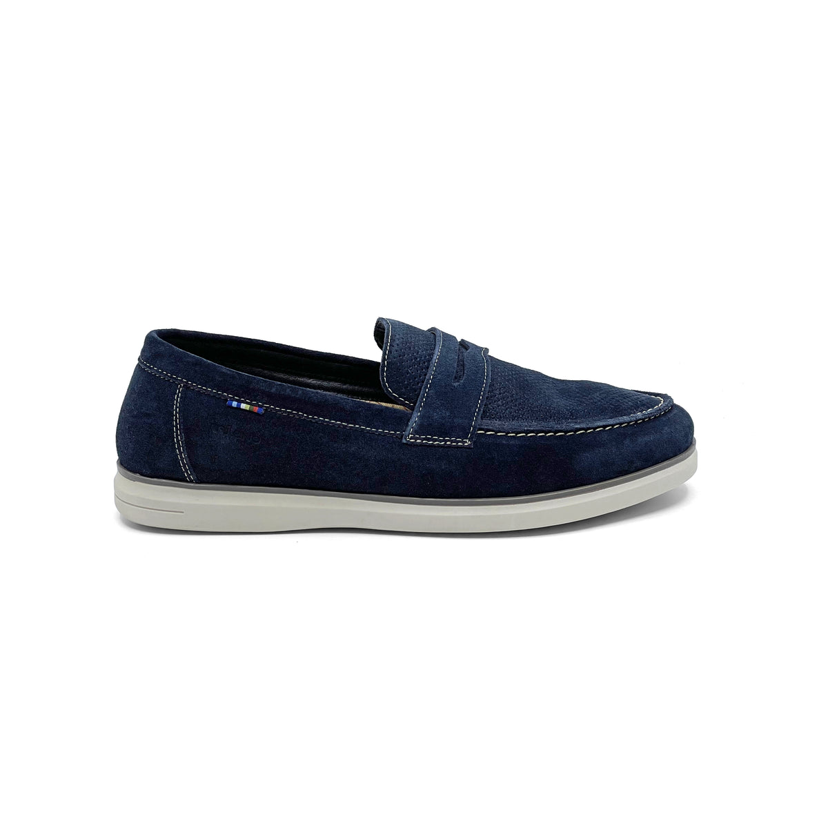 MUHI MENS CASUAL LEATHER LOAFERS-NAVY