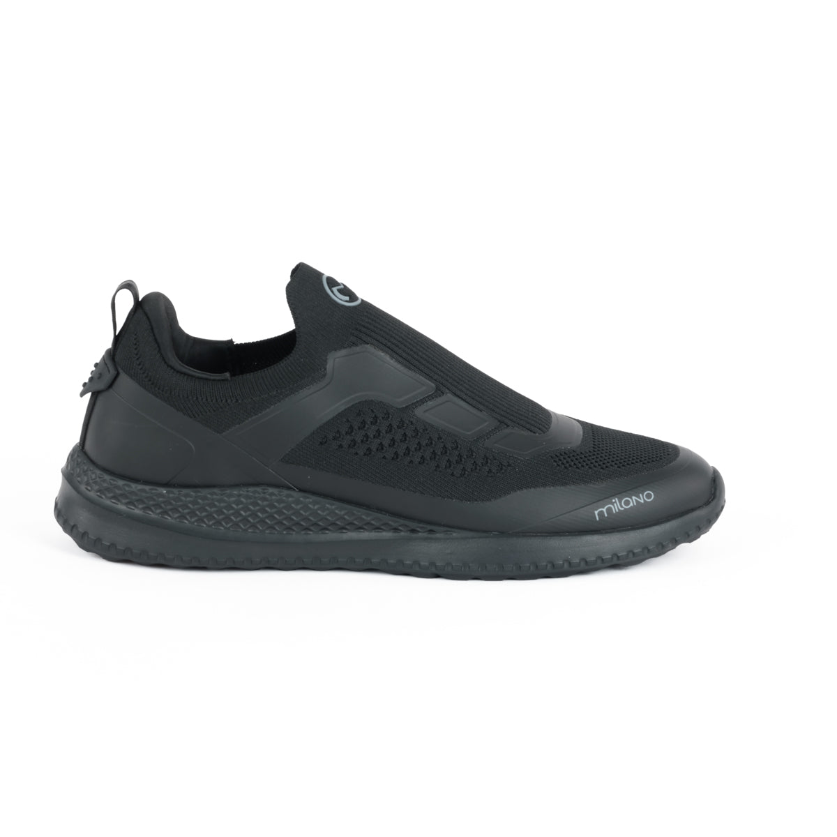 GRIFFINS MENS SLIPON TRAINERS-BLACK