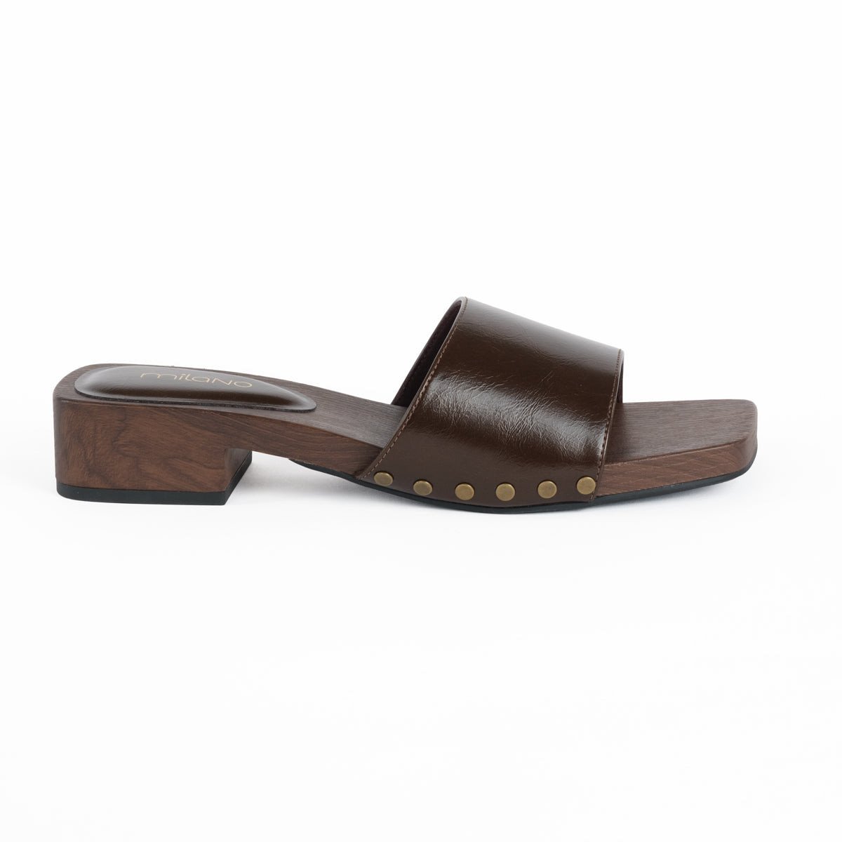 ESSEN SLIDES HEELS-DARK BROWN