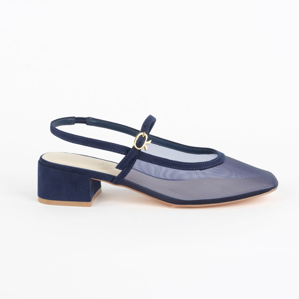 ROXAN SLINGBACK HEELS-NAVY