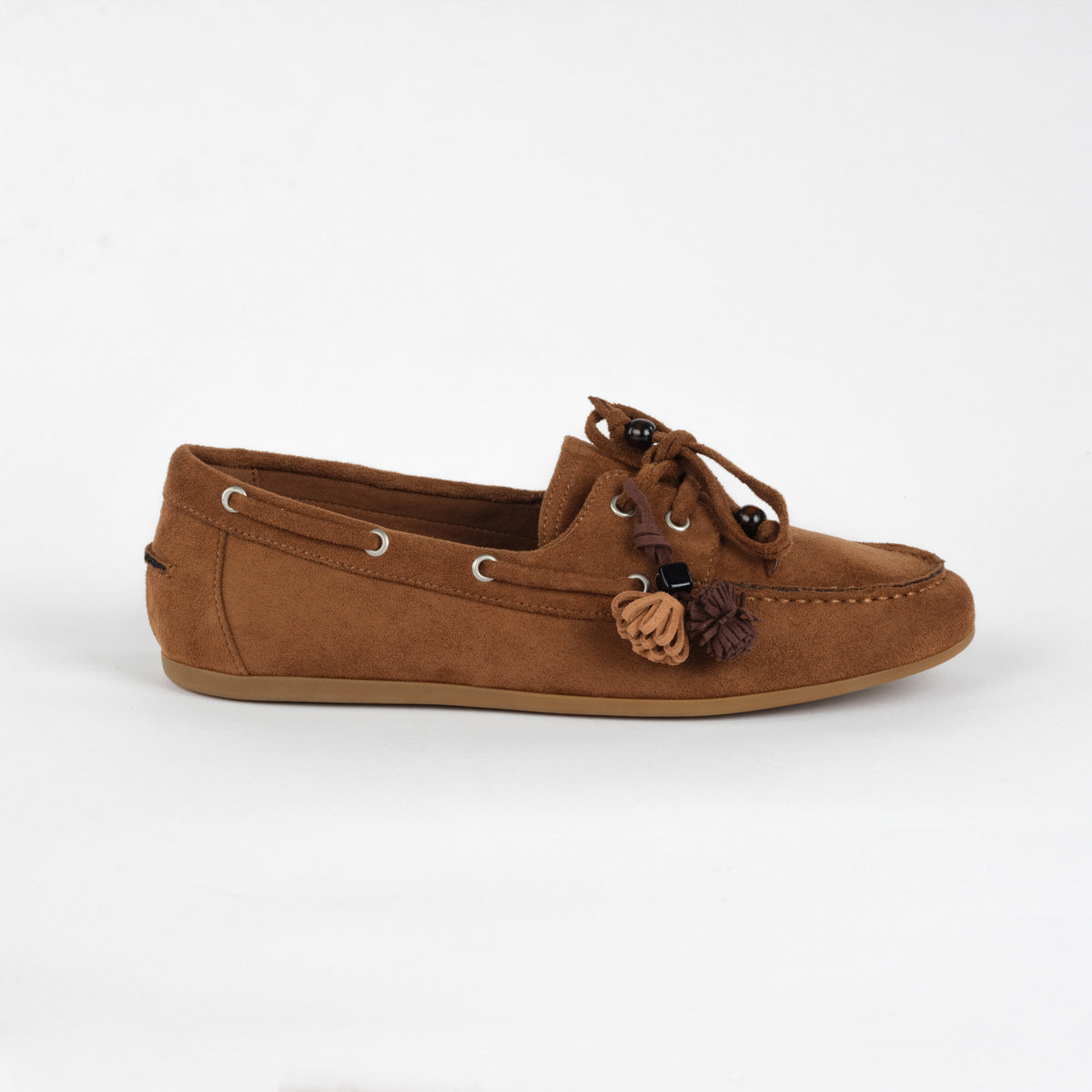 LINNIE BOAT SHOES FLATS-BROWN