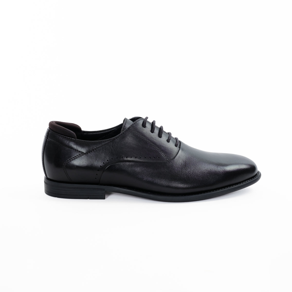 MELVIN MENS LEATHER FORMAL LACEUP SHOES-BLACK
