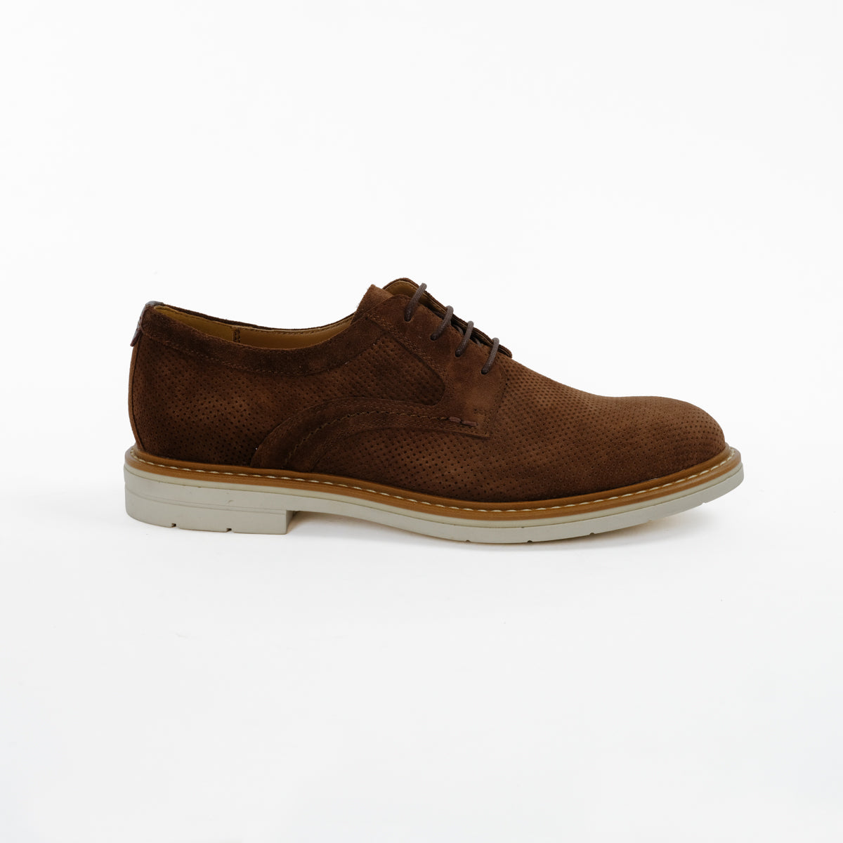MANI MENS LACEUP LEATHER CASUAL SHOES-DARK BROWN