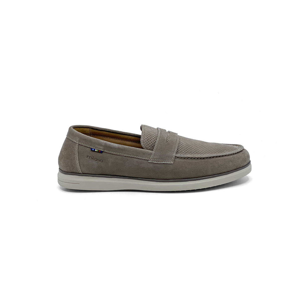 MUHI MENS CASUAL LEATHER LOAFERS-BEIGE