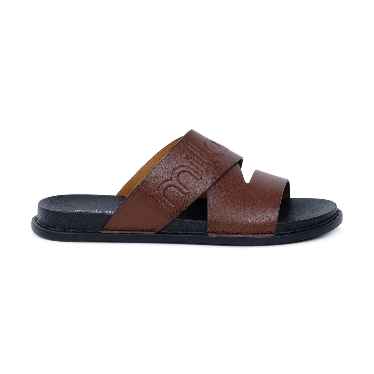 LERMANS MENS LEATHER SANDALS-BROWN