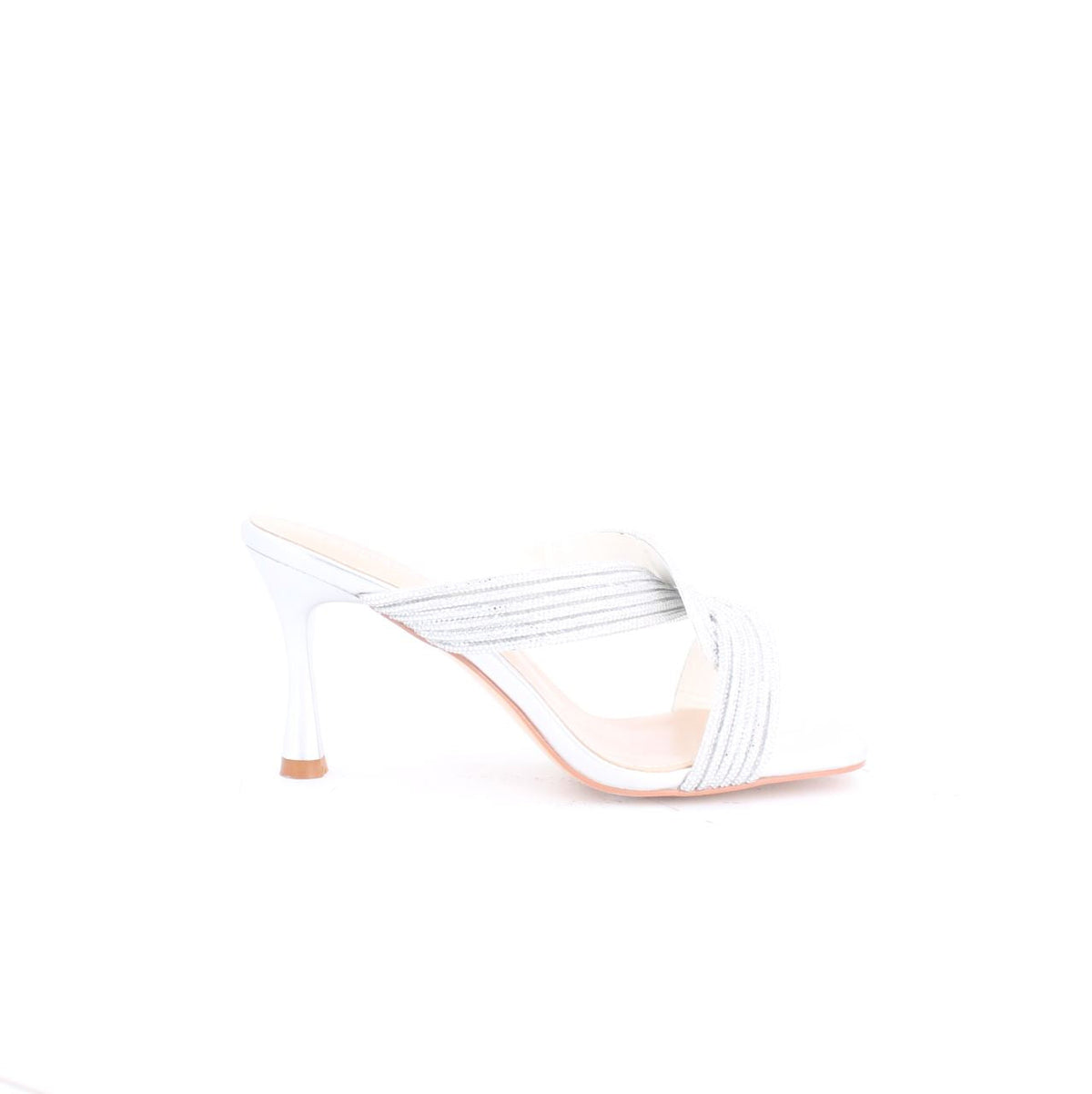 BRIANA SLIDE SANDALS - SILVER