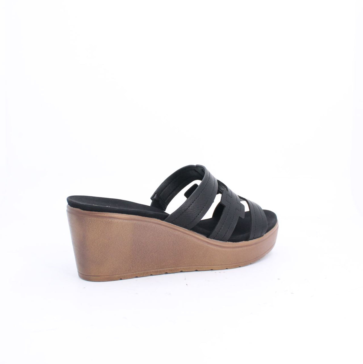 ESTRELA WEDGE SANDALS - BLACK