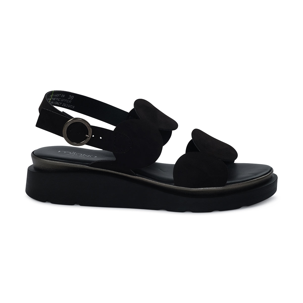 VICTORYA Slingback Wedge Sandal - BLACK