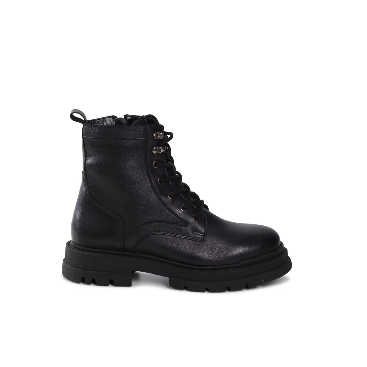 ASLI LEATHER BIKER BOOT - BLACK