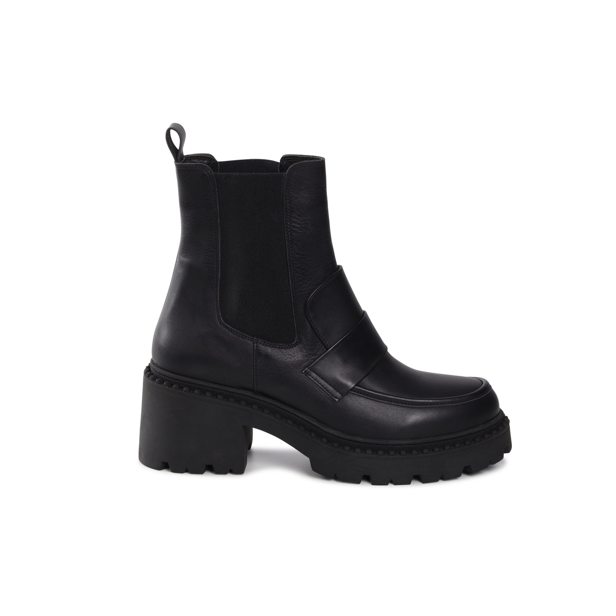 ROXI LEATHER BIKER BOOT - BLACK