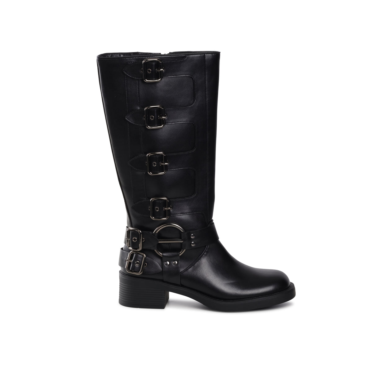 VIOLET BIKER BOOT - BLACK