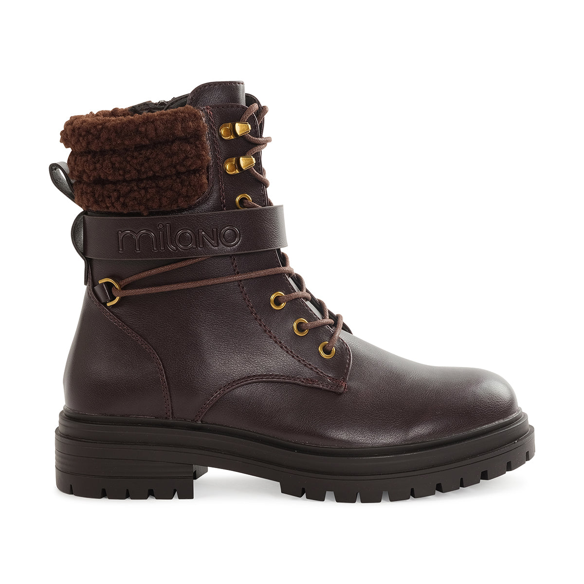 SAYONA LADIES BIKER BOOTS - DARKBROWN