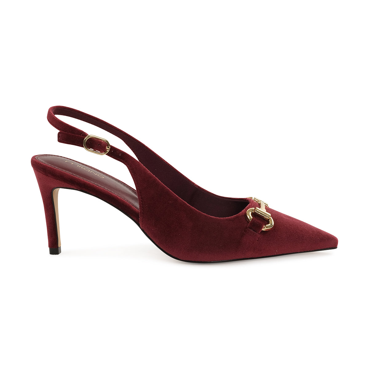 SHEENA LADIES SLINGBACK STILLETO HEEL - BURGUNDY/WINE