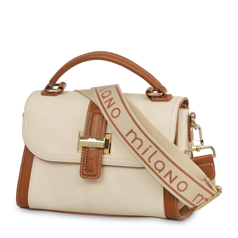 SAMEEHA SATCHEL BAG -  CREAM