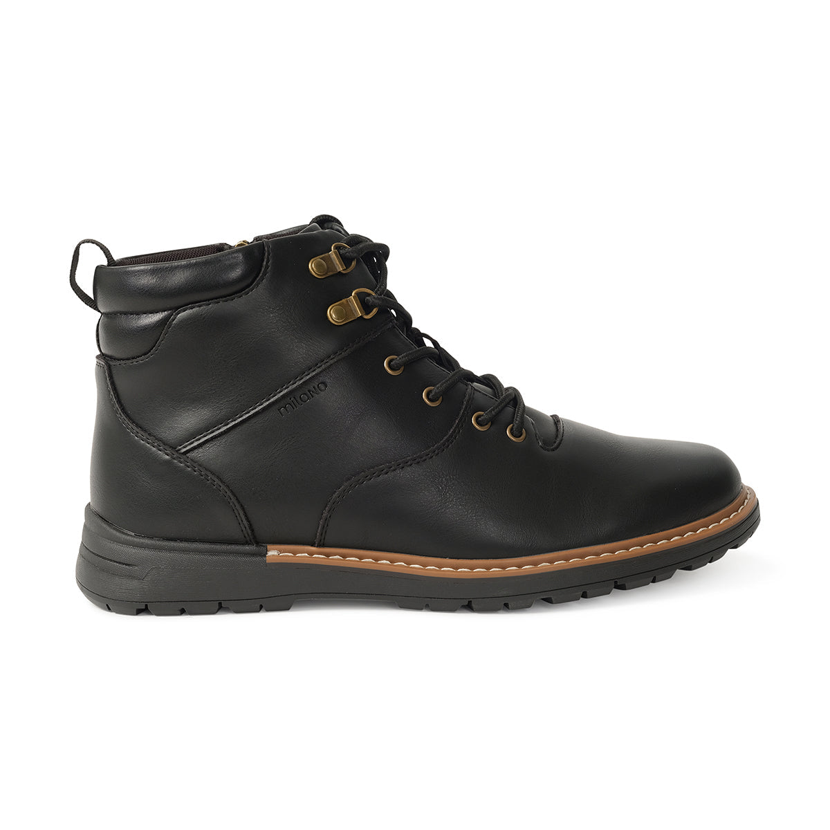 CARNEY MENS BIKER BOOTS-BLACK