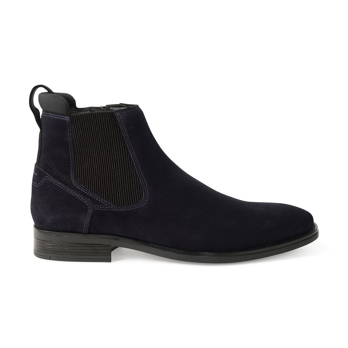 REYES MENS SUEDE LEATHER CHELSEA BOOTS-NAVY