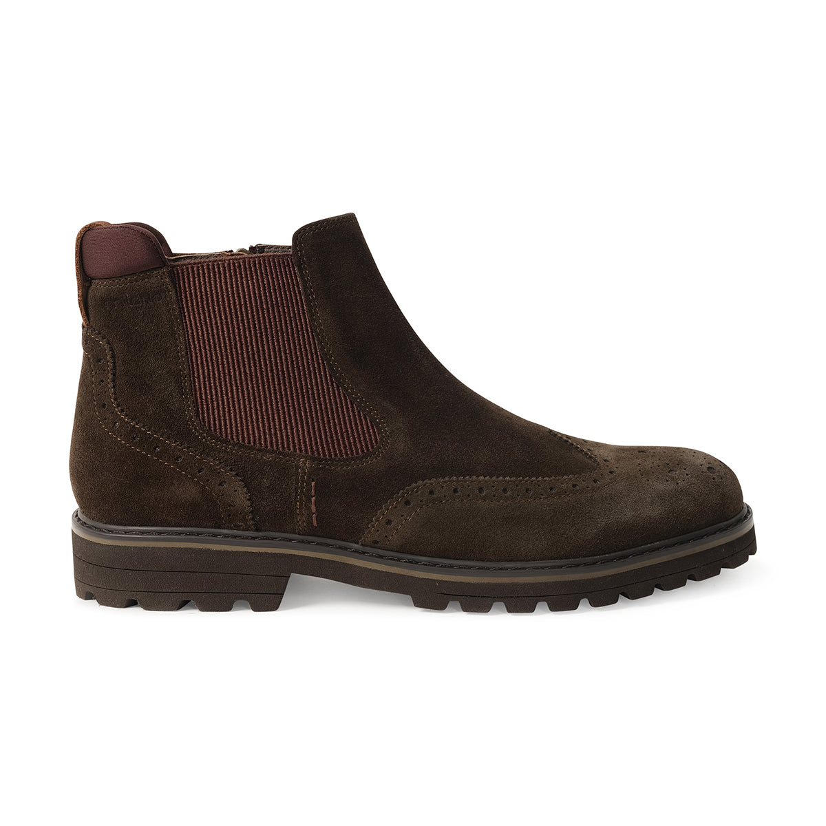 QUINTON MENS LEATHER CHELSEA BOOTS-DARK BROWN