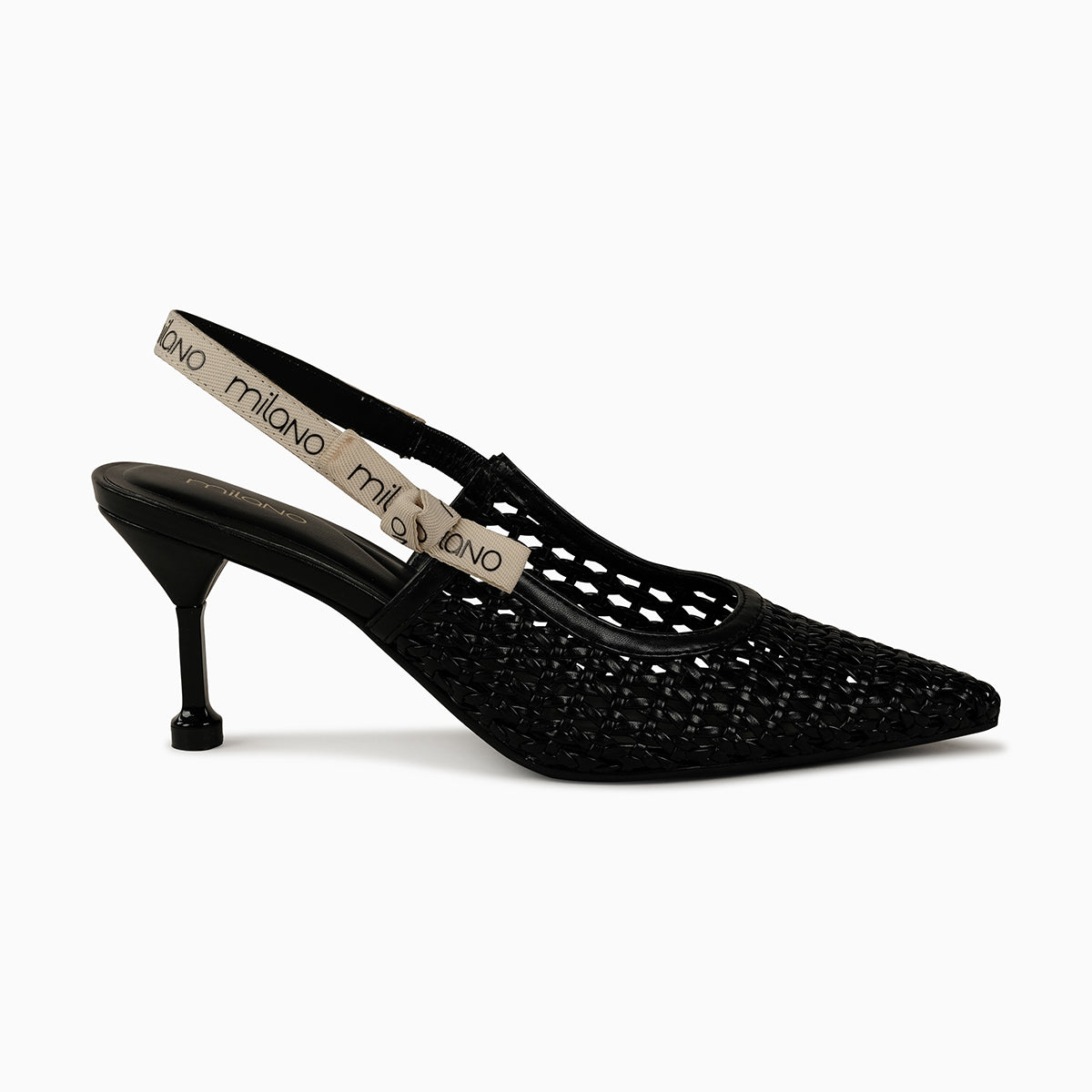 ARIA WOVEN-Slingback-Black