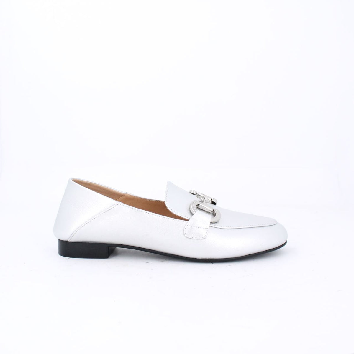 AZEA-LEATHER FLATS-LOAFERS & MOCCASINS-SILVER